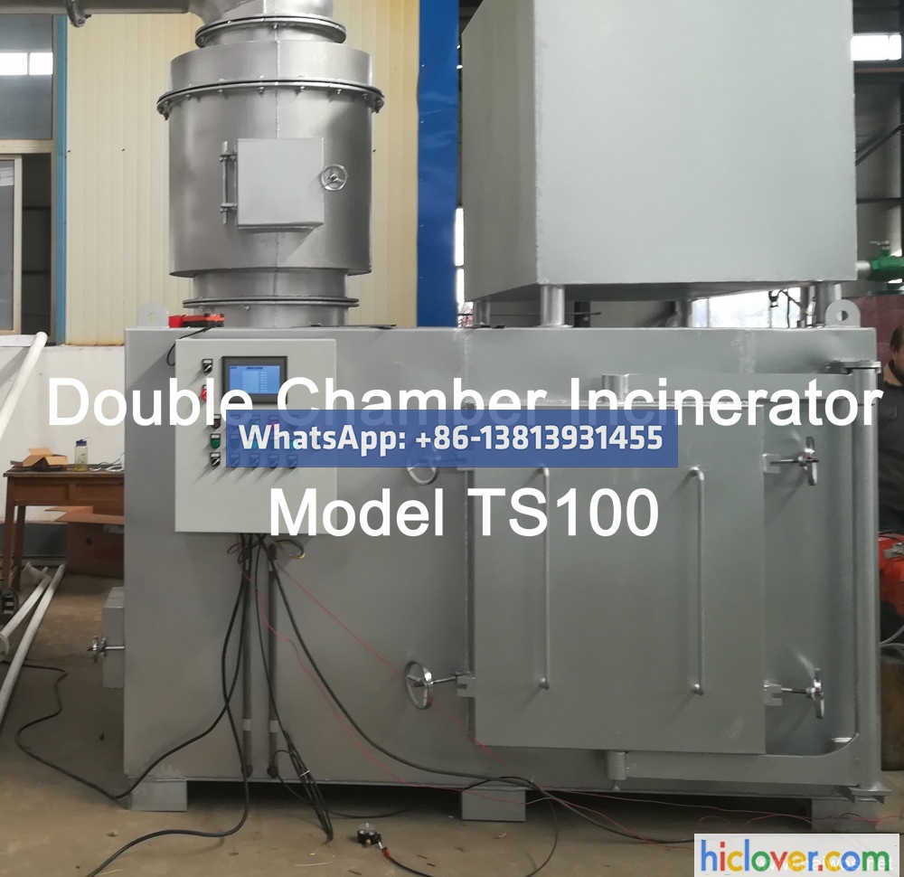 Device Measurement ： Burning Rate ： 60-80 kg/hr Pyrolytic Double Chamber Burner