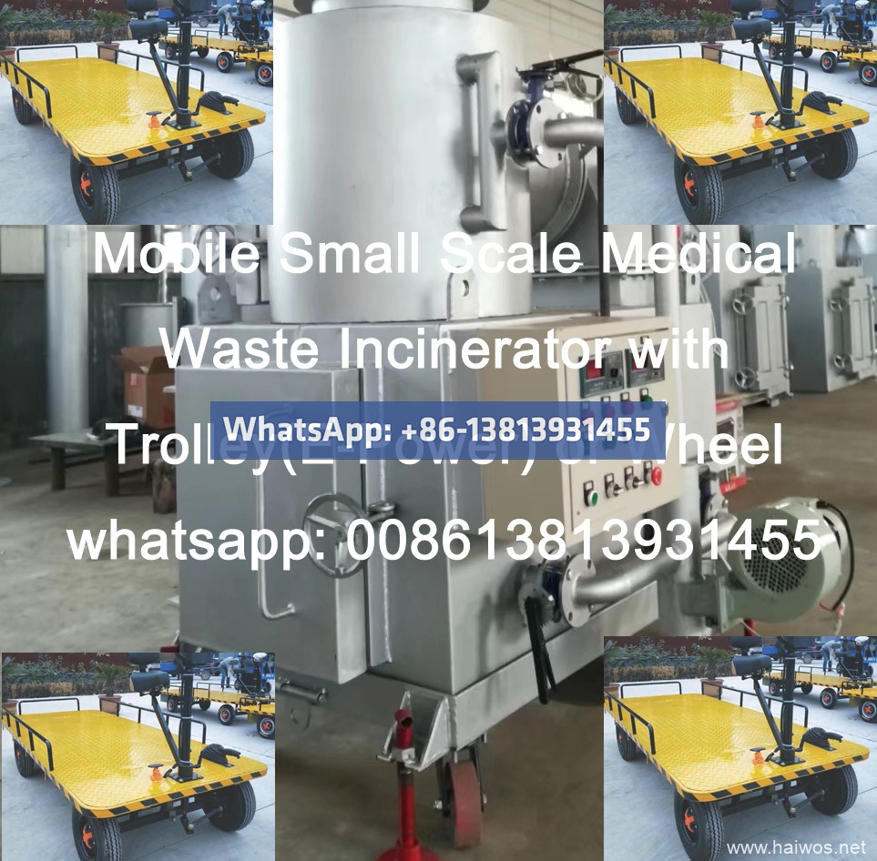 Mobile Small Scale Medical Waste Incinerator with Trolley or Wheel
