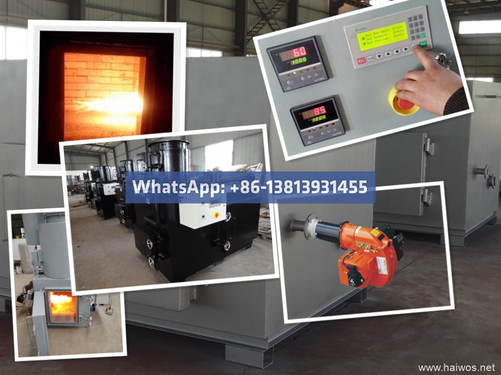 30kgs rate 60kgs feed Gas and Oil burner small waste incinerator