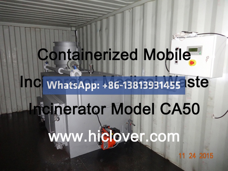 Containerized Mobile Incinerator Medical Waste Incinerator Model CA50