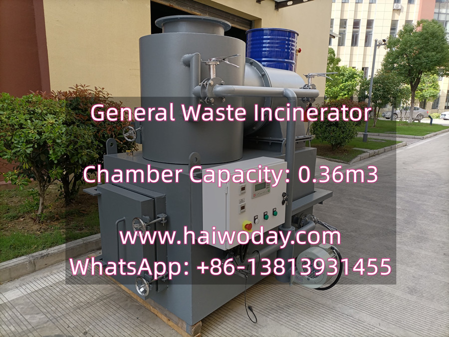 General waste incinerator Chamber capacity 0.36m3